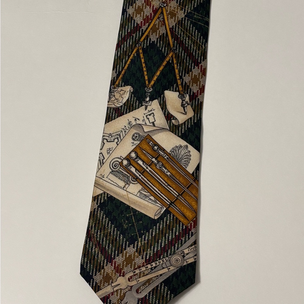 Structure Green and Gold Tie
